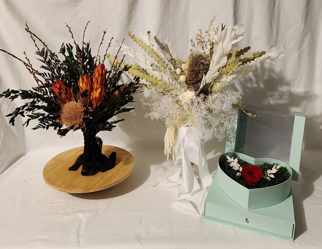 Beautiful preserved flower arrangement